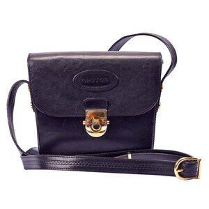 Oroton Australia Original Handcrafted Cowhide Black Leather Crossbody Bag